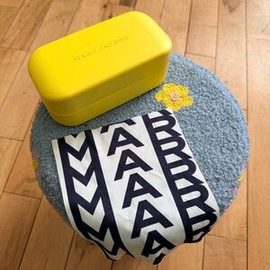 The Marc Jacobs Sunglasses Eyeglasses Big Case Yellow Leather Hard Shell w cloth